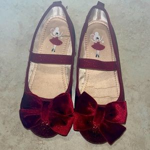 Red glittery ballet shoes